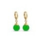 24K Gold Plated Green Ball Hoop Earrings Xuping