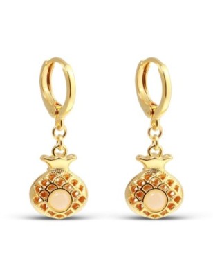 Позолота 24K серьги-кольца с подвесом гранат Xuping
