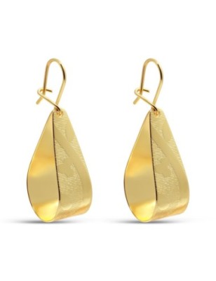 24K gold plated textured drop hook earrings by Xuping