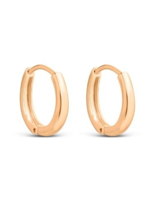 18K Gold Plated 15 MM Plain Hoop Earrings