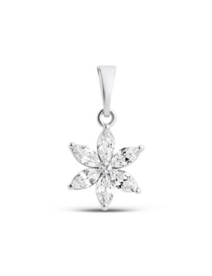 Platinum plated flower pendant with white stones Xuping