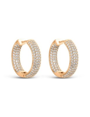 Серьги-конго Xuping с позолотой 18K и белыми фианитами, 25 мм