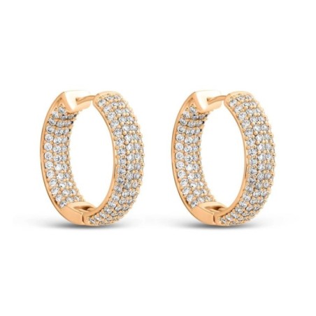 18K gold plated Xuping hoop earrings with white CZ, 25 mm