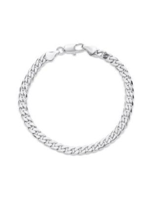 Platinum plated curb chain bracelet 5mm without stones Xuping