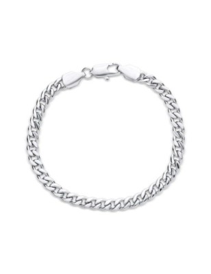 Xuping platinum plated curb chain bracelet for men and women, 19cm length and 5mm width.
